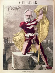 Karikatyr av Victor Hugo (1802-85) från "Gulliver", ca 1871-80
