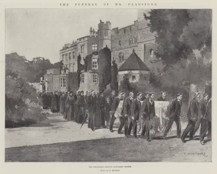 Gladstones begravning, processionen från Hawarden Castle