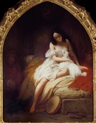 Esmeralda, framställning av gestalten ur Victor Hugos (1802-1885) ”Ringaren i Notre Dame”, 1839, Nantes, konstmuseet