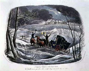 "A Signal of Distress, or The Christmas Visitor", graverad av R.G. Reeve (fl.1811-37) pub. av Thomas McLean