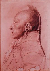 Porträtt av en hövding från Little Osages, ca 1807 (krita på papper)
