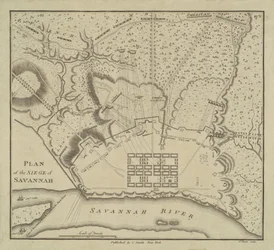 Plan för belägringen av Savannah, 1796.