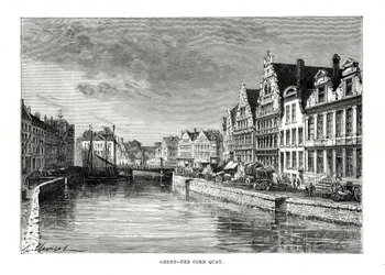 Corn Quay, Gent, Flandern, Belgien, 1879