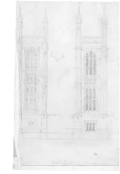 Ritning för parlamentets hus, ca 1836-40 (penna på papper)