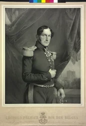 Belgiens kung Leopold I (litografi)