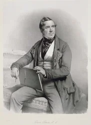 Porträtt av David Roberts (1796-1864), frontispice till volym I av "The Holy Land", 1844.
