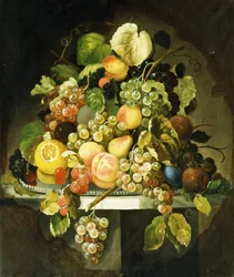 Stilleben med frukt,
