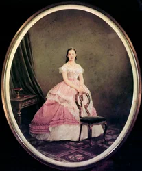 Porträtt av storhertiginnan Maria Alexandrovna av Ryssland, 1853-1920, 1860-1870-talen