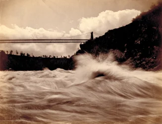 Forsen, nedanför hängbron, ca 1870 (albumin silver print)