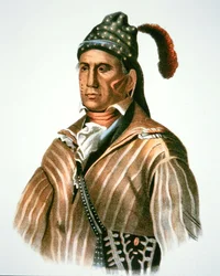 Menawa, chef för Creek-folket, från en målning från 1826 (färg litho)