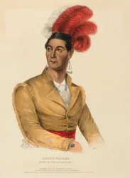 AHYOUWAIGHS. HÖVDING FÖR DE SEX NATIONERNA, ur De nordamerikanska indianstammarnas historia