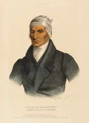 CA-TA-HE-CAS-SA-SVART HOV. SHAWANOES HÖGSTE CHEF, frånHistoria om Nordamerikas indianstammar
