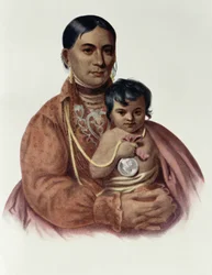 Do-Hon-Go, en Osage Woman, illustration från "The Indian Tribes of North America, Vol.1", av Thomas L. McKenney och James Hall, pub. av John Grant