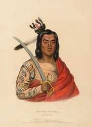 MON-KA-USH-KA. A SIOUX CHIEF., från Historia om indianstammarna i Nordamerika