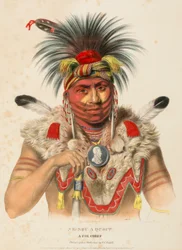 NE-SOU-A-QUOIT. A FOX CHIEF, från Historia om indianstammarna i Nordamerika