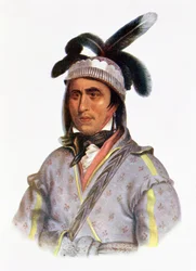 Opothle-Yoholo, en Creekhövding, 1825, illustration från "The Indian Tribes of North America, Vol.2", av Thomas L. McKenney och James Hall, publicerad av John Grant.