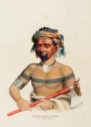 SHAU-HAU-NAPO-TINTA. EN HÖVDING FRÅN IOWAY.