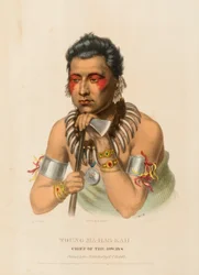 UNGE MA-HAS-KAH. CHIEF OF THE IOWAYS., från Historien om indianstammarna i Nordamerika