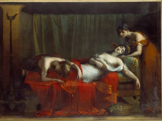 Cleopatres död. Målning av Charles Boulanger de Boisfremont (1773-1838)