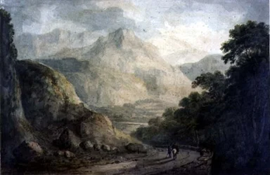 Landscape: A Rocky Stream with Wooded Banks, 1800-talet