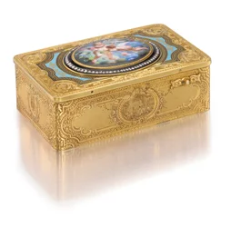 Sångfågellåda, ca 1840 (guld, diamanter och emalj)