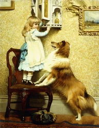Lilla flickan och hennes sheltie, 1892