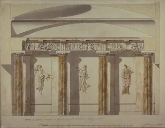 Design för det stora kabinettet i Pavlovsk-palatset, tidigt 1780-tal