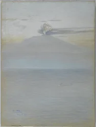 Vy över Vesuvius: Effekt 11.25, 21 december 1913 (pastell på gråblått vävt papper)