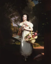 Liten flicka med blommor Amelia Palmer, ca. 1830.
