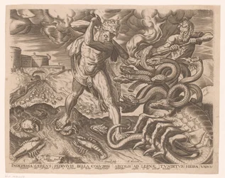 Herkules besegrar Lernas hydra Labours of Hercules efter Frans Floris (serietitel)