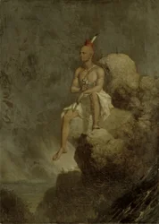 Indisk krigare på kanten av ett stup, 1847