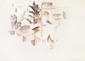 Bermuda, träd och arkitektur, ca 1917 (wc på papper)