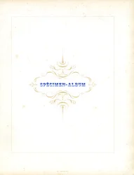 Kalligrafiskt titelornament för typmönsterbok (tryck)