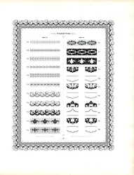 Samling av ornamentala bårder och dekorativa delar (tryck)