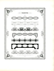Dekorativa kedjemönster och ornamentala bårder (tryck)