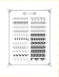 Blommor och geometriska ornament för boktryck (tryck)