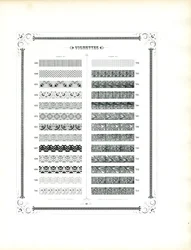 Specimenkatalog över dekorativa bårder och ornamentlinjer (tryck)