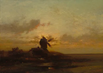 Väderkvarn, sent 1850-tal (olja på tyg)