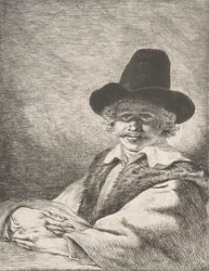Porträtt av sittande man i hatt, 1782.