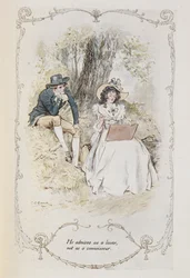 "Han beundrar som en älskare och inte en kännare", illustration från "Sense and Sensibility"