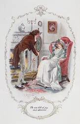Han var full av glädje och uppmärksamhet", illustration till "Pride and Prejudice" av Jane Austen