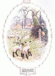 På våren av deras vacklande skönhet (färg litho)