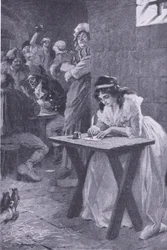 Madame Roland skriver till sin dotter, från My Magazine, pub.1922 (litografi)
