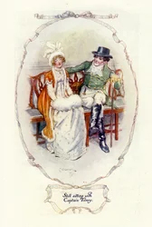 Sitter fortfarande med kapten Tilney, 1907 (illustration)