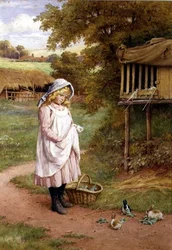 Mata kaninerna (olja på duk)