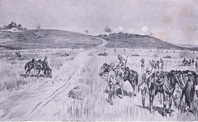 The relief of Vryheid, från After Pretoria: The Guerilla War publicerad av Harmsworth Bros Limited, 1901