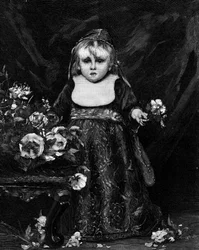 En framtida doge (venetianskt barn från 1500-talet) (1800-talet). Gravyr efter målningen av Emile Auguste Carolus Duran (Charles Duran eller Carolus-Duran) (1837-1917). I ""The Illustrous World"" nr 1261 av 28 maj 1881.