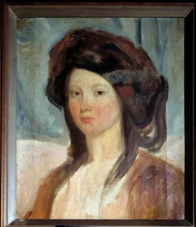 Porträtt av Juliette Drouet (1806-1883), skådespelerska och Victor Hugos älskarinna. Målning av Charles Emile Champmartin (1797-1883), 1800-talet, Paris, Victor Hugos hus