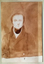 Porträtt av Prosper Merimee (1803-1870) fransk författare. Teckning av Charles Emile Callande de Champmartin, cirka 1840-1850. Vattenfärg. Compiegne slott