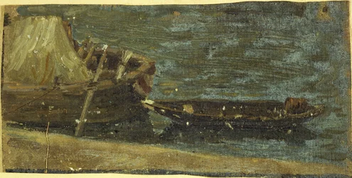Förtöjda båtar, ca 1870